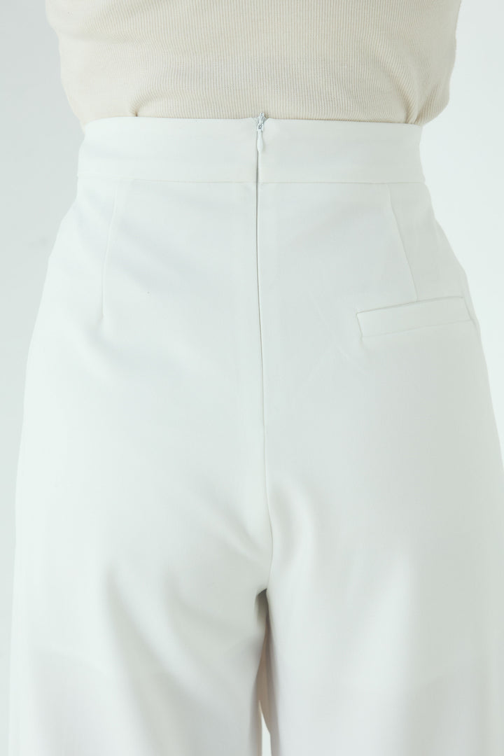 [SET]衿付きニットプルオーバー+サイドベルトタック入りスラックス(2set)