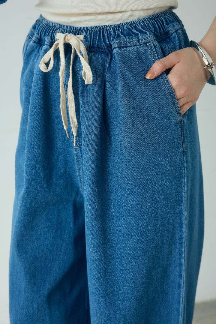 [SET]ライトオンスデニムシャツ+ライトオンスデニムルーズパンツ(2set)