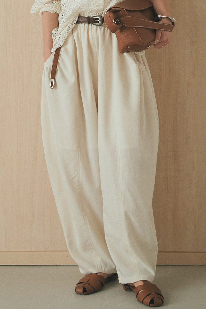 [SET]長袖襟付きレースシャツ+ポケットタックフォルムパンツ(2set)