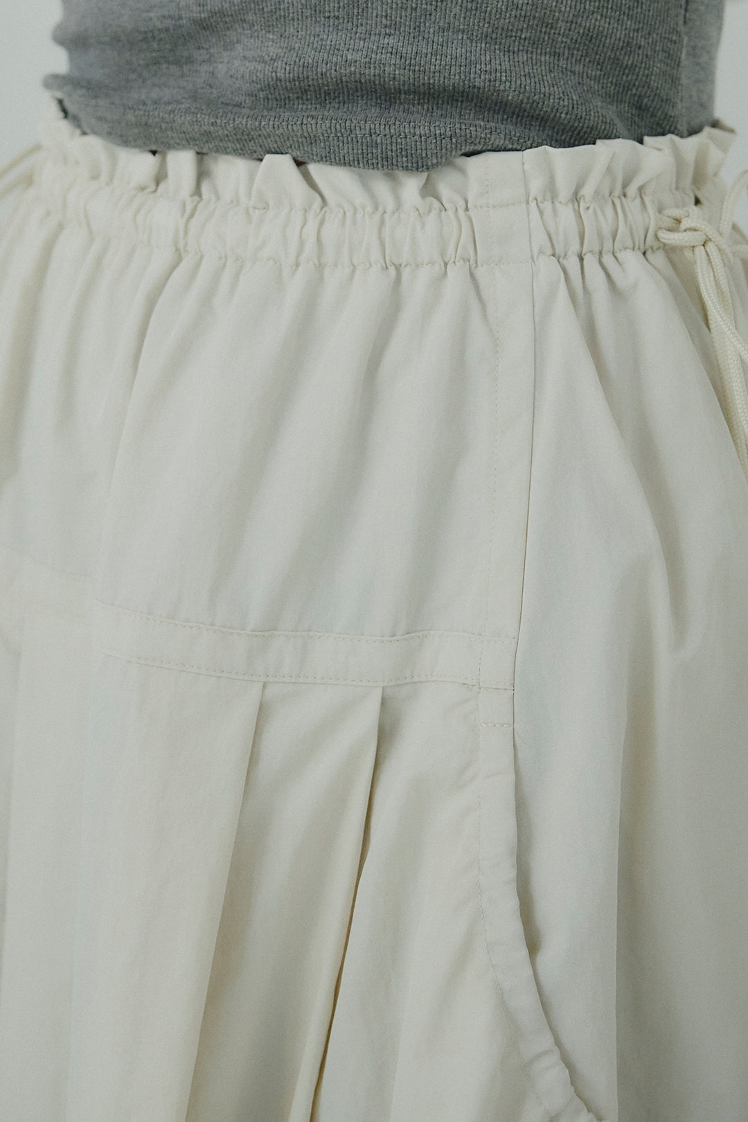 [SET]スタンドネックシアーブルゾン+ナイロンデザインフレアスカート(2set)