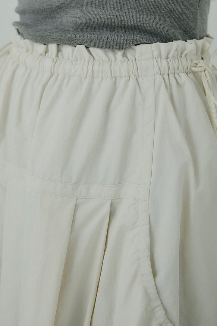 [SET]スタンドネックシアーブルゾン+ナイロンデザインフレアスカート(2set)