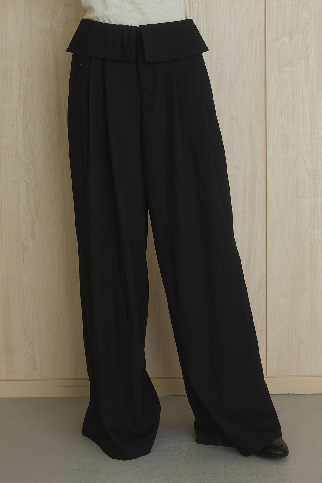 ウエスト折り返しワイドパンツ