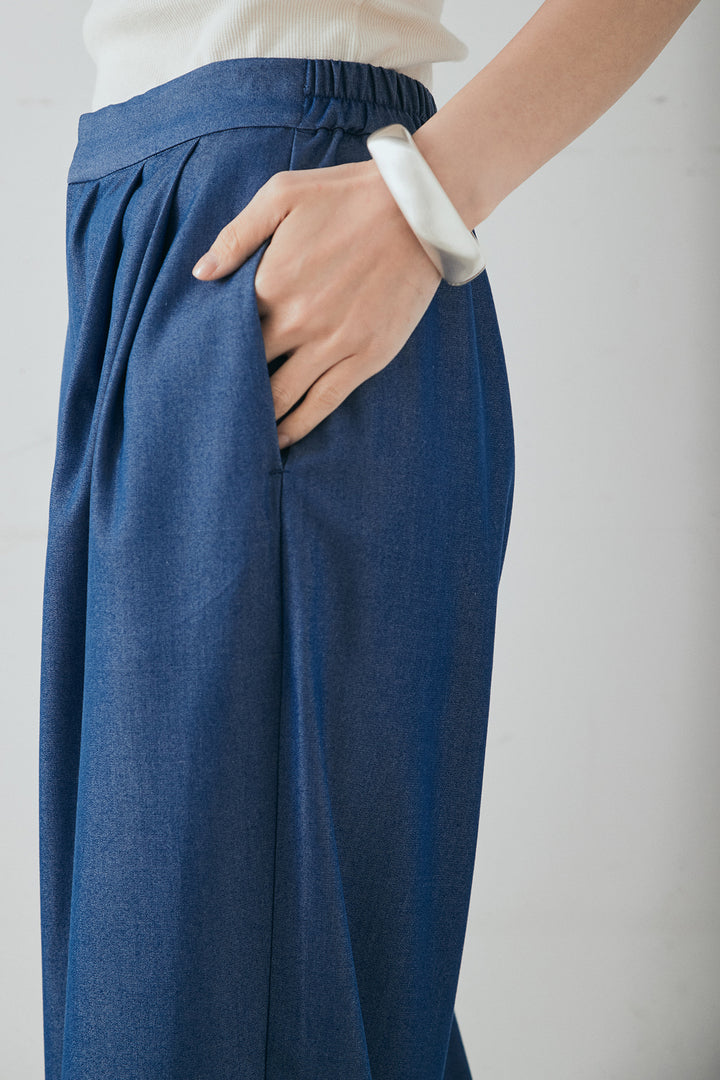 デニムライクツイルタックパンツ