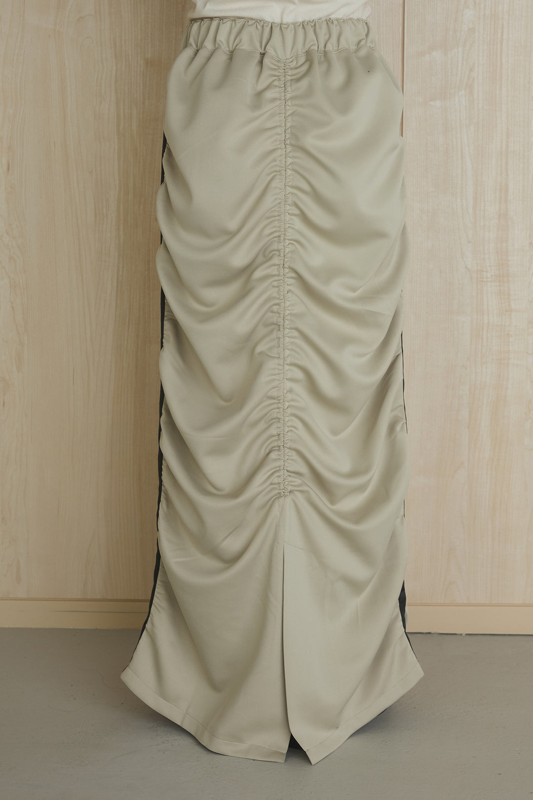 [SET]異素材切替ZIPブルゾン+サイドラインギャザースカート(2set)