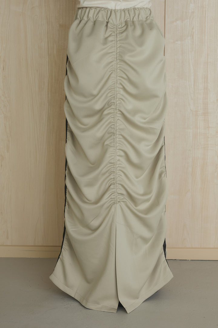 [SET]異素材切替ZIPブルゾン+サイドラインギャザースカート(2set)