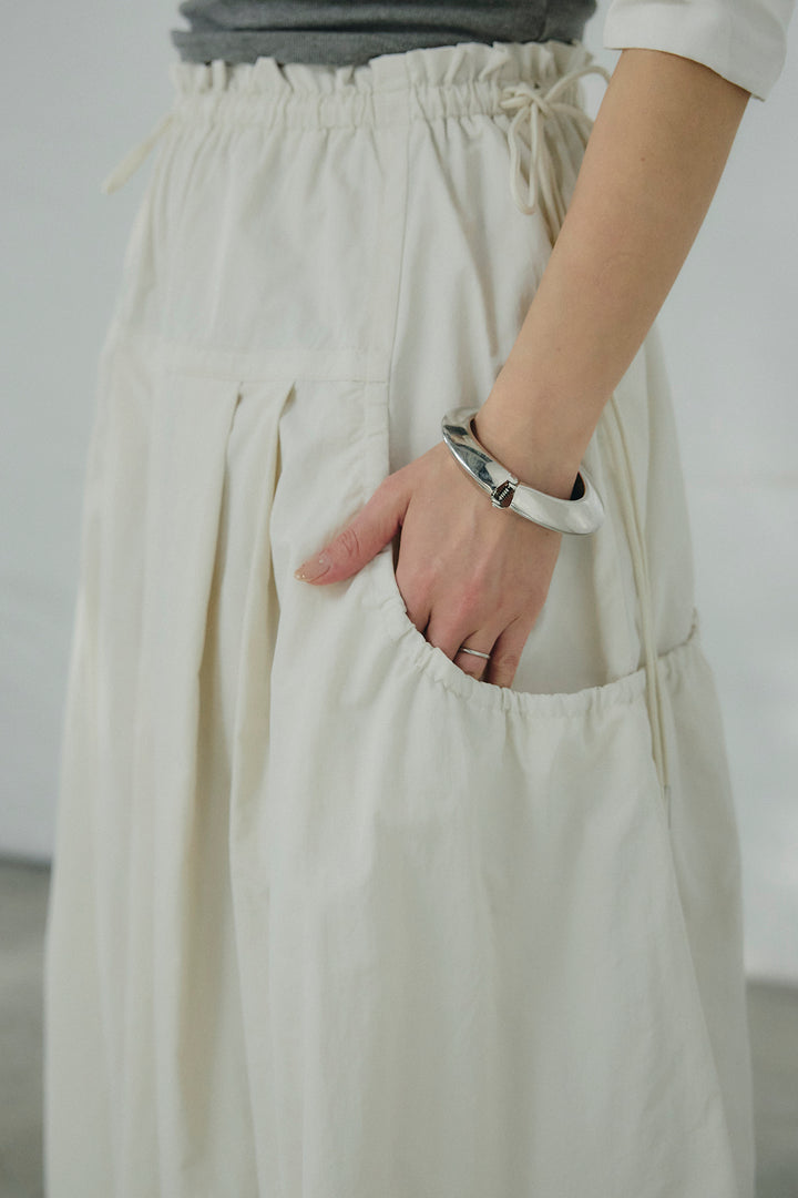 [SET]スタンドネックシアーブルゾン+ナイロンデザインフレアスカート(2set)