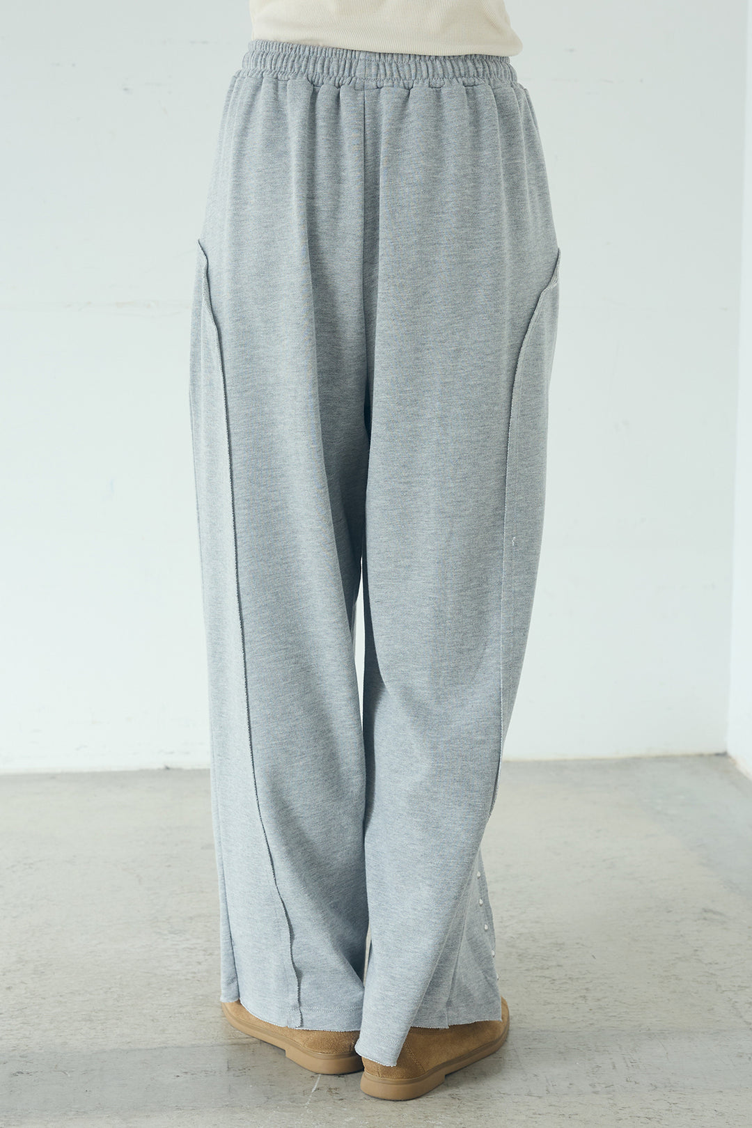 [SET]スラブネップツイードフリンジテーラードジャケット+サイドデザイン入りスウェットパンツ(2set)