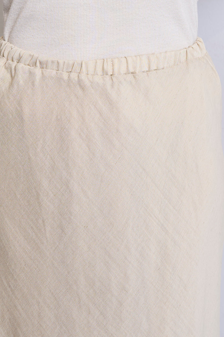 リネンブレンドロングナロースカート