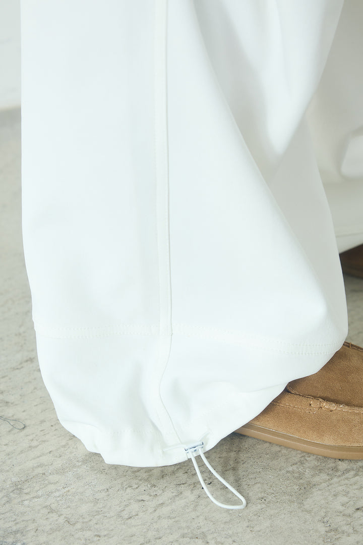 [SET]クリアダンボールプルオーバー+ランダムタックデザインワイドパンツ(2set)