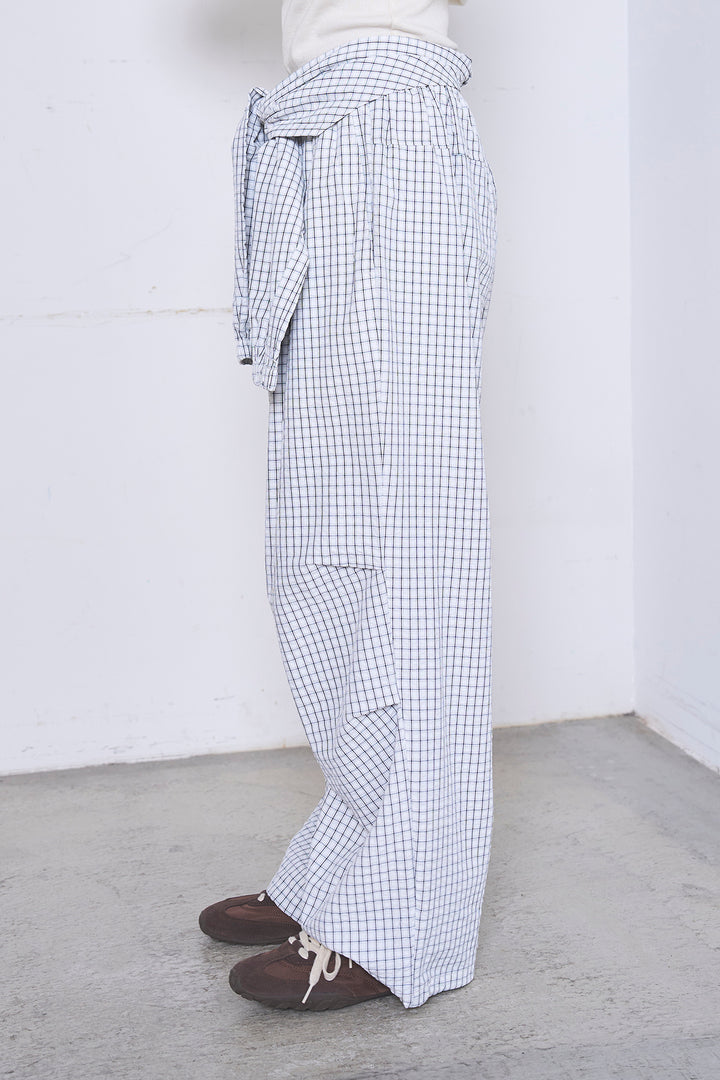 チェックウエスト巻きジョガーパンツ