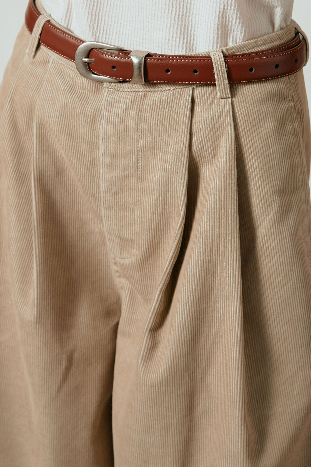 [SET]ミックスニットポケットカーディガン+フロントタック入りコーデュロイパンツ(2set)