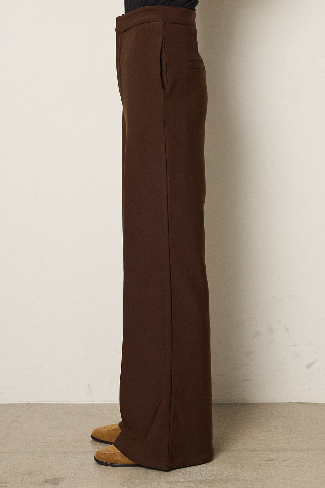 [SET]Vネックラメニットトップス+レース刺繍レイヤードフレアパンツ(2set)