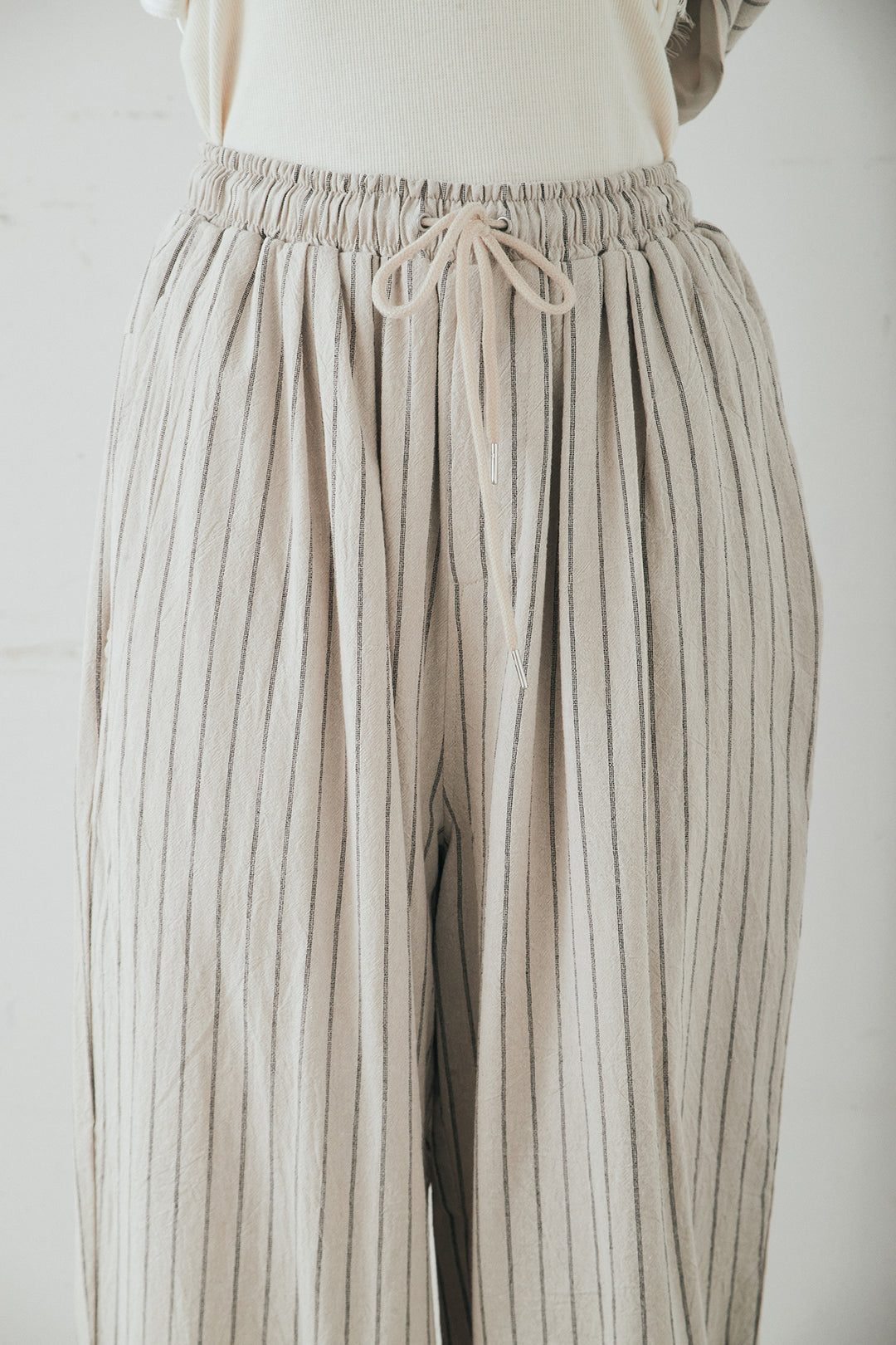 [SET]リネンライクストライプテーラードジャケット+リネンライクストライプタックイージーパンツ(2set)