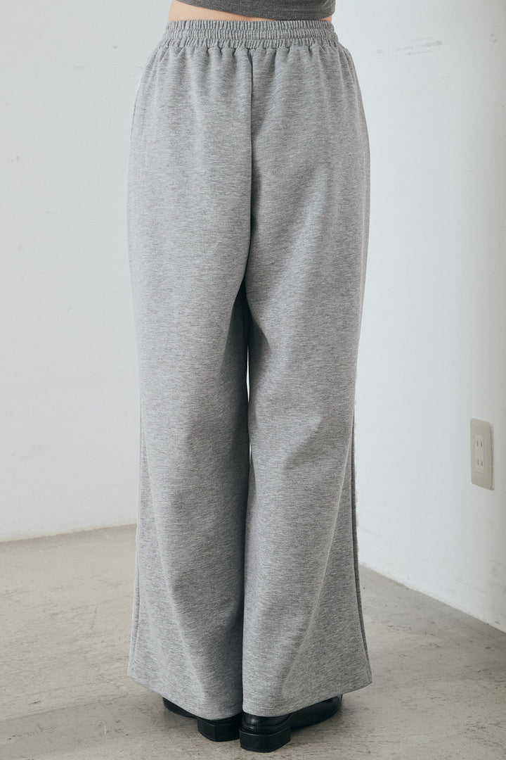 [SET]エアリーチュールスリーブシアーブルゾン+Wフェイスカットソーサイドレースラインパンツ(2set)