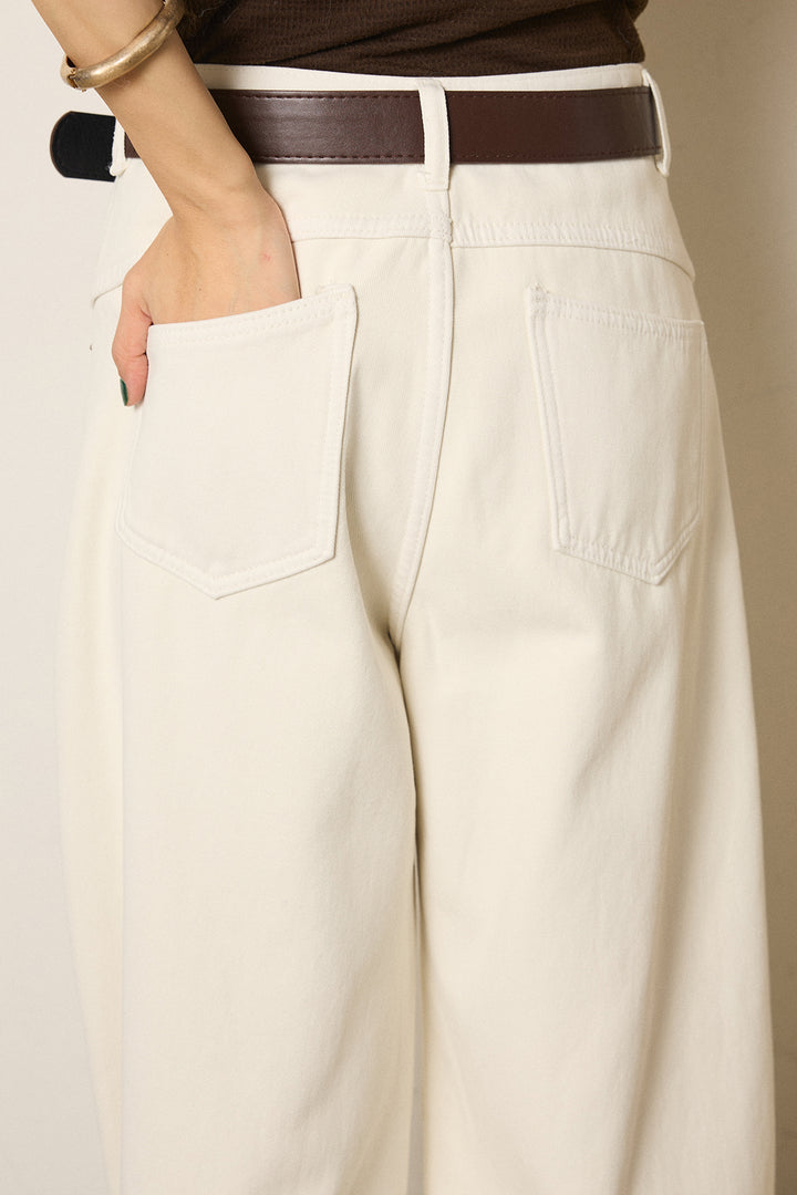 [SET]Vネックハンド編みニットトップス+ベルト付きカジュアルカーブワイドパンツ+レース切り替えキャミソール(3set)