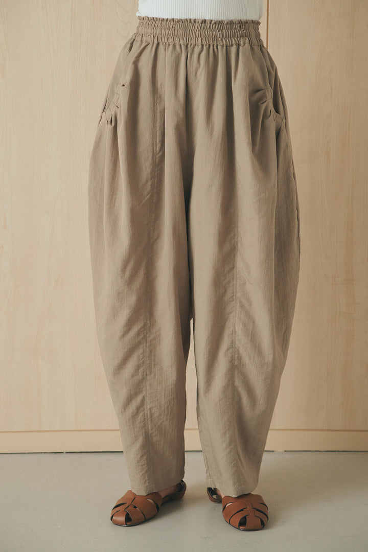 [SET]長袖襟付きレースシャツ+ポケットタックフォルムパンツ(2set)