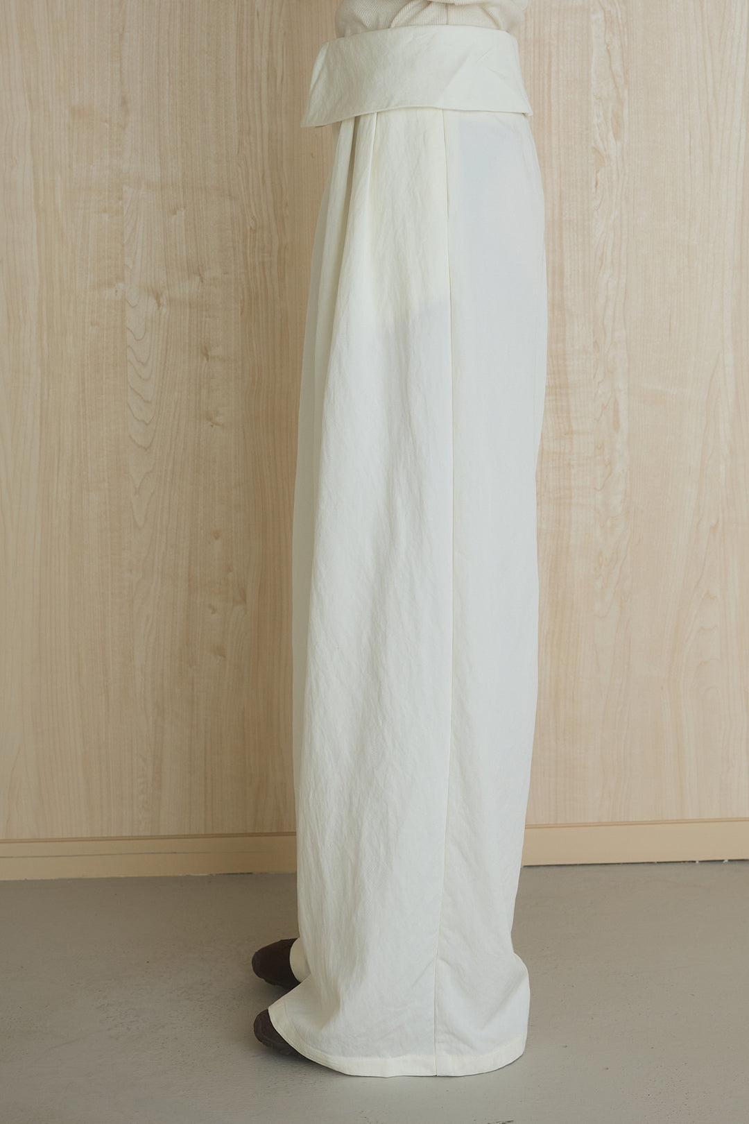 [SET]裾ドロストシアーWジップフーディーブルゾン+ウエスト折り返しワイドパンツ(2set)