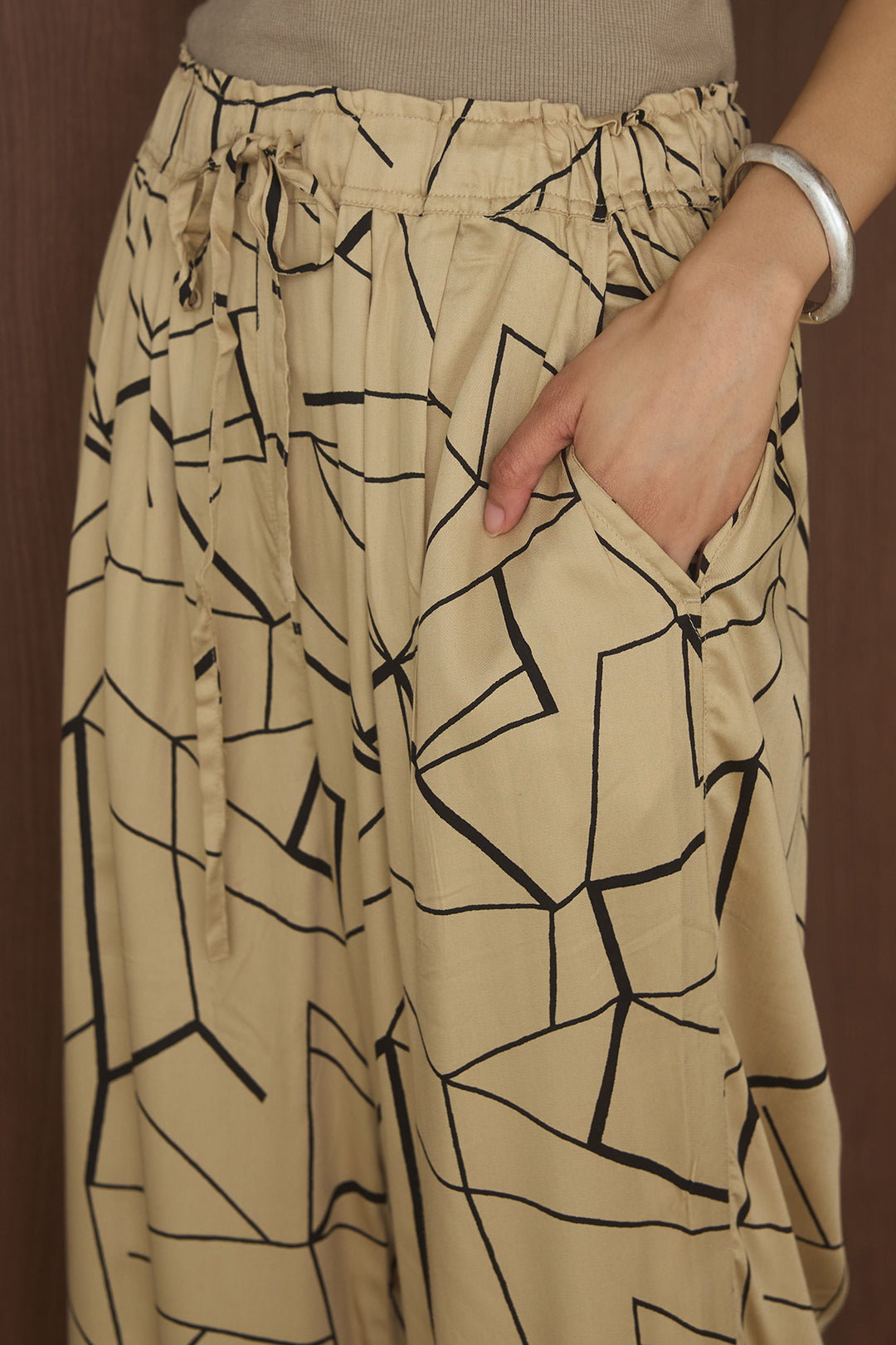 【即納】プリントタックイージーパンツ