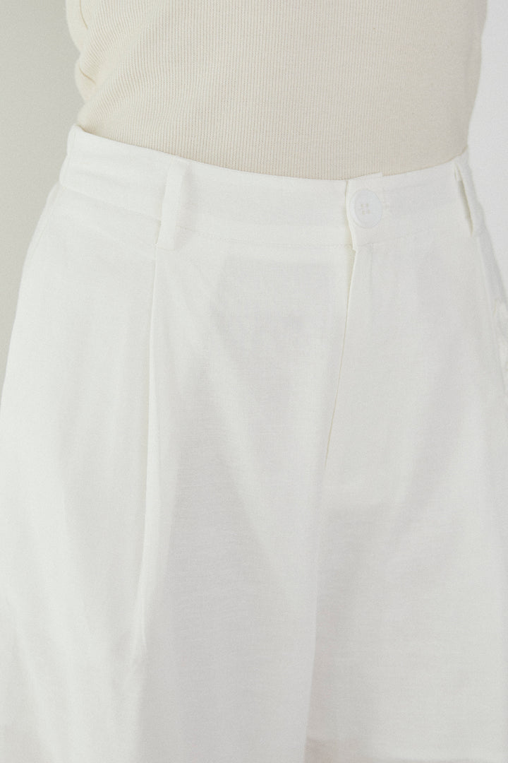 麻混サイドニュアンス柄パンツ