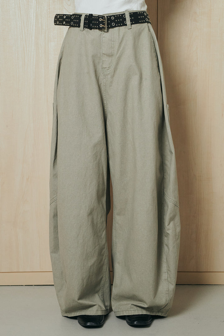 [SET]ビッグカラーボタンニットトップス+ベルト付きカラーデニムパンツ(2set)