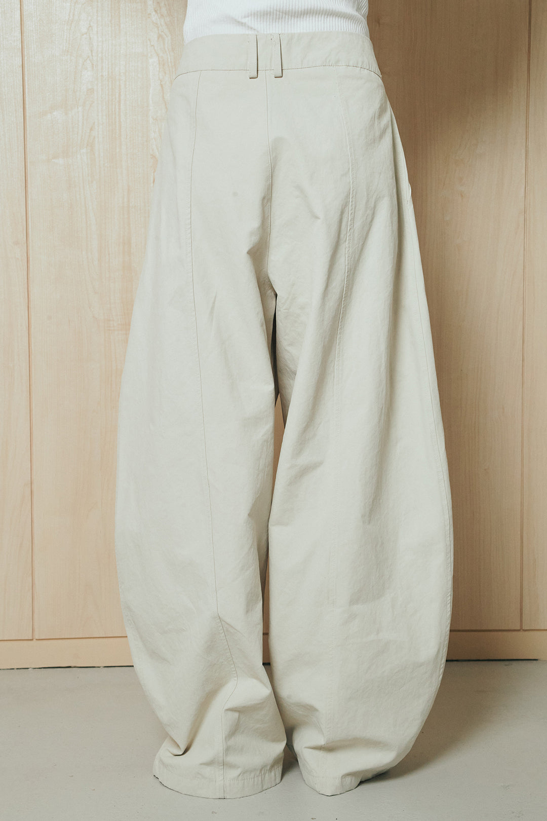 [SET]ショルダー切替スタンドネックジップベスト+コットンポリツータックセンターシームカーブパンツ(2set)