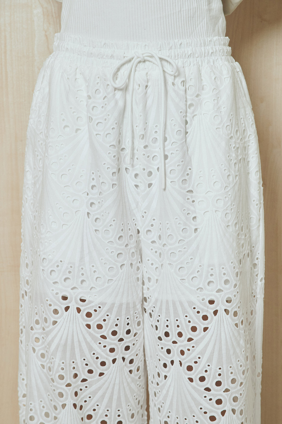 [SET]レースフリルドッキングアウター+レース刺繍リラックスパンツ(2set)