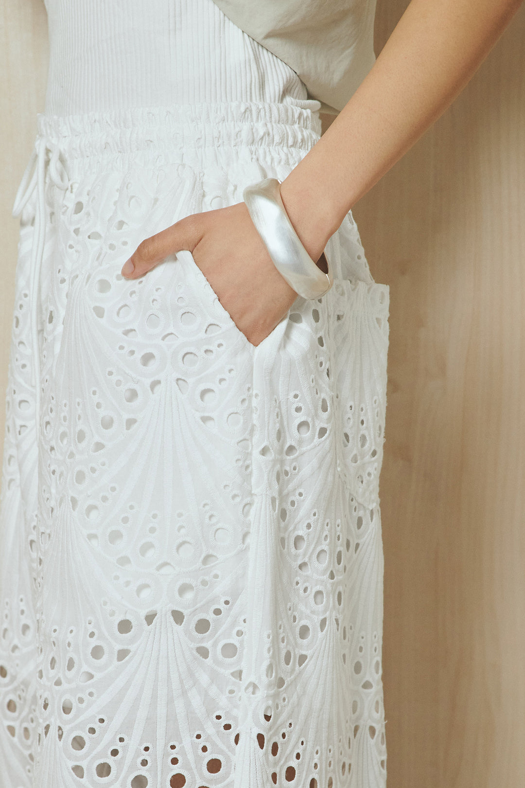 [SET]レースフリルドッキングアウター+レース刺繍リラックスパンツ(2set)