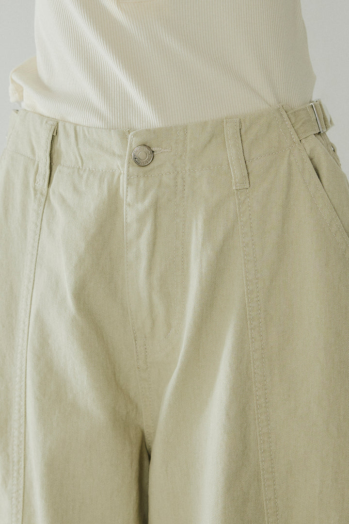 [SET]フロントテープデザイン半袖カーディガン+サイドベルトカーブワイドパンツ(2set)