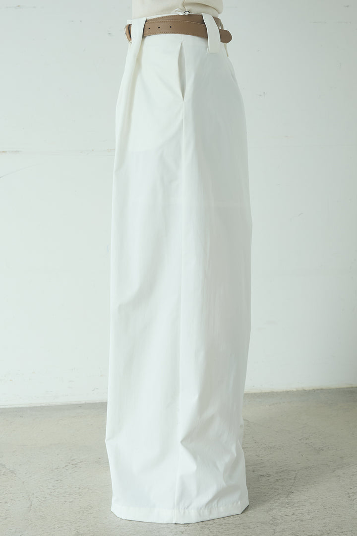 [SET]フロントテープデザイン半袖カーディガン+ベルトループデザインハイウエストタックパンツ(2set)