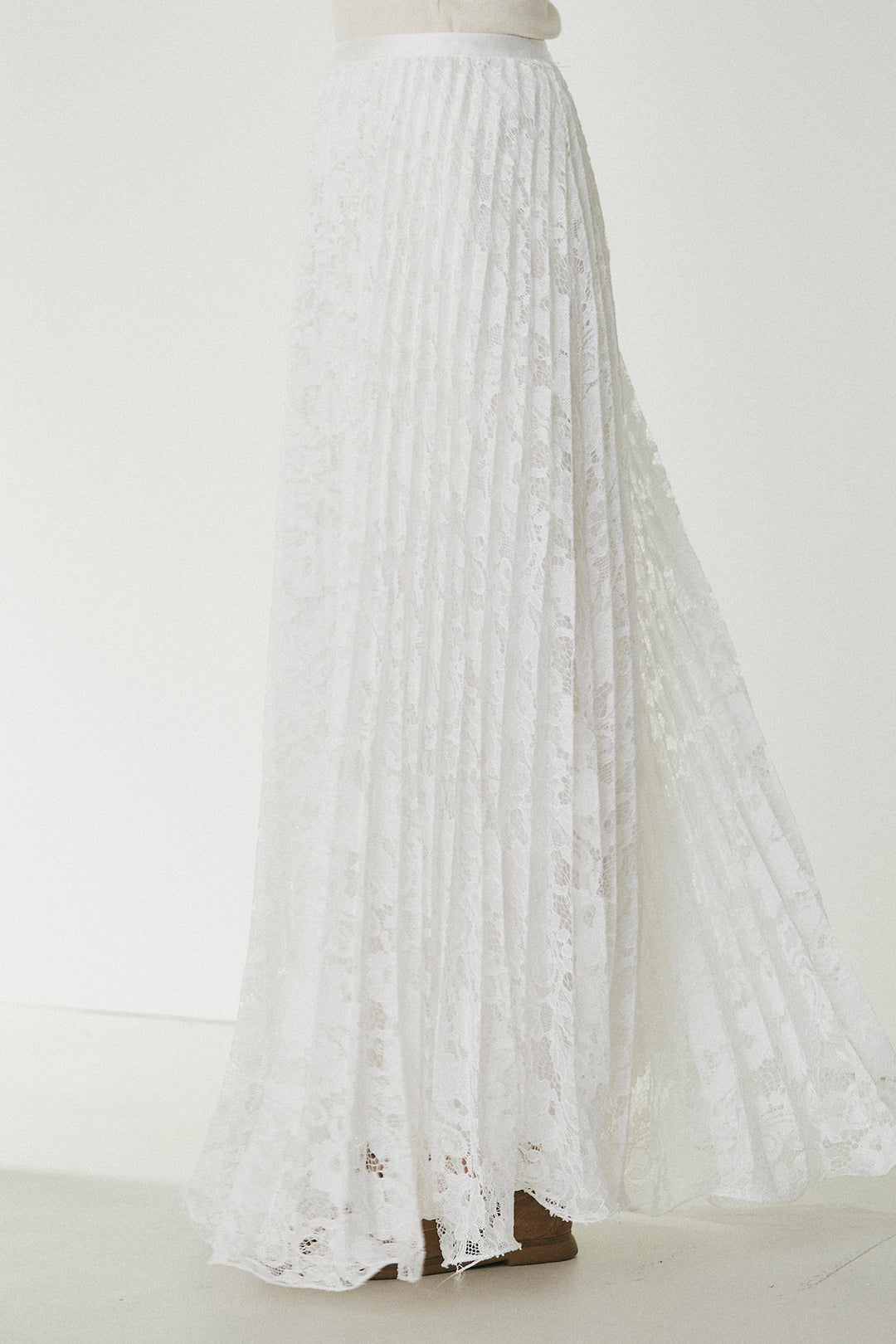 [SET]リネンブレンドシアーサファリシャツ+リラックスプリーツスカート(2set)