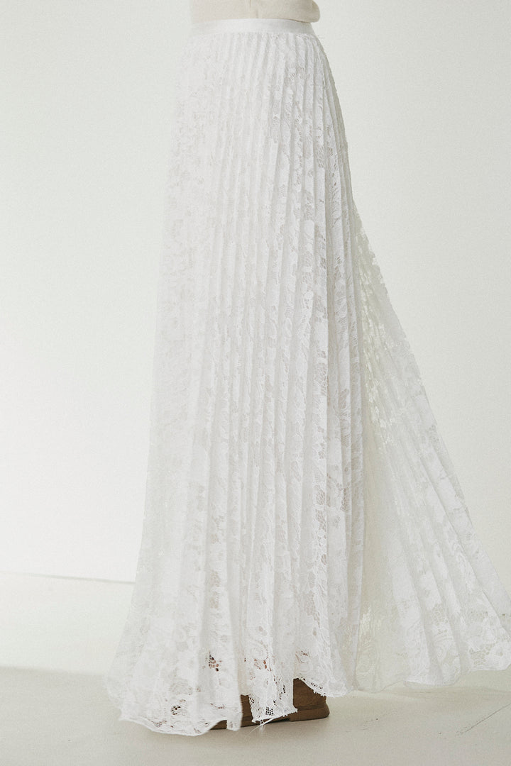 [SET]リネンブレンドシアーサファリシャツ+リラックスプリーツスカート(2set)