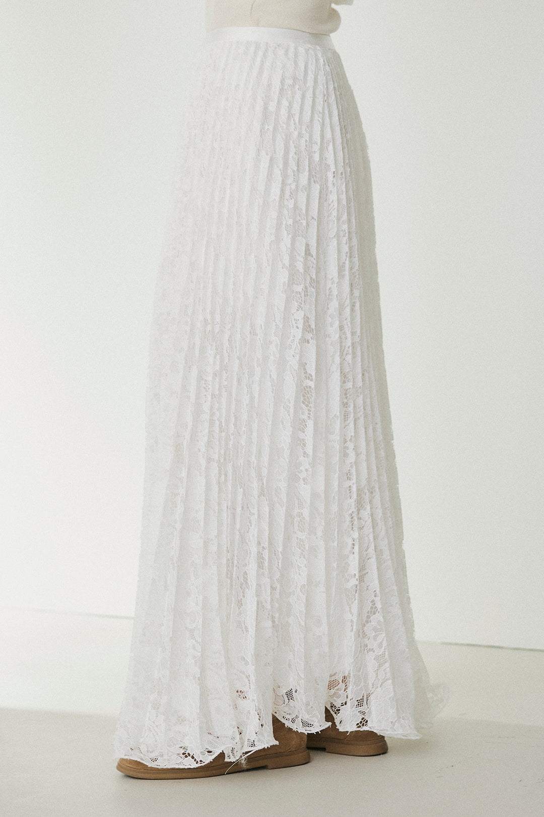 [SET]リネンブレンドシアーサファリシャツ+リラックスプリーツスカート(2set)