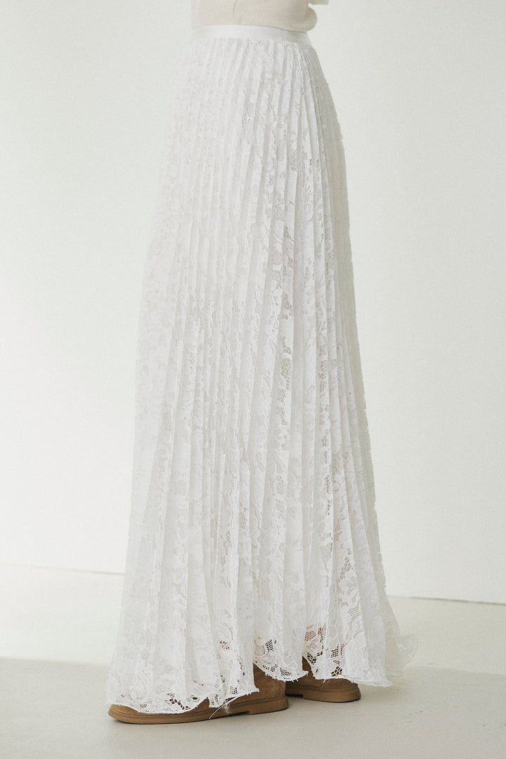 [SET]リネンブレンドシアーサファリシャツ+リラックスプリーツスカート(2set)