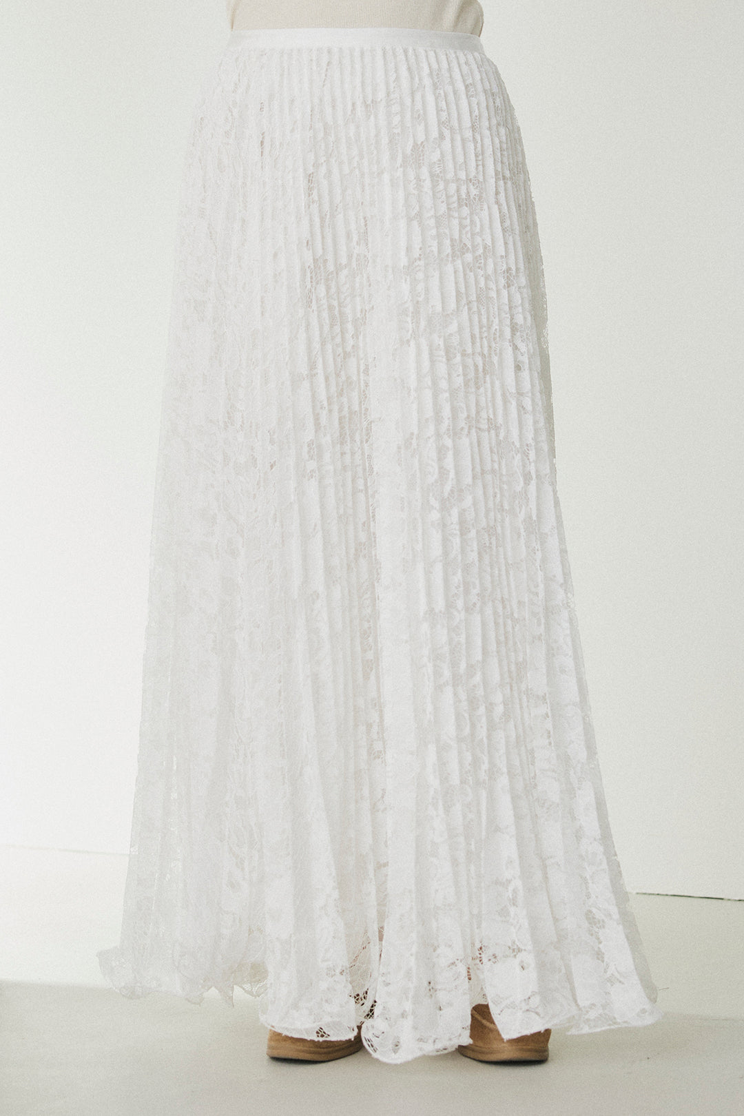 [SET]リネンブレンドシアーサファリシャツ+リラックスプリーツスカート(2set)