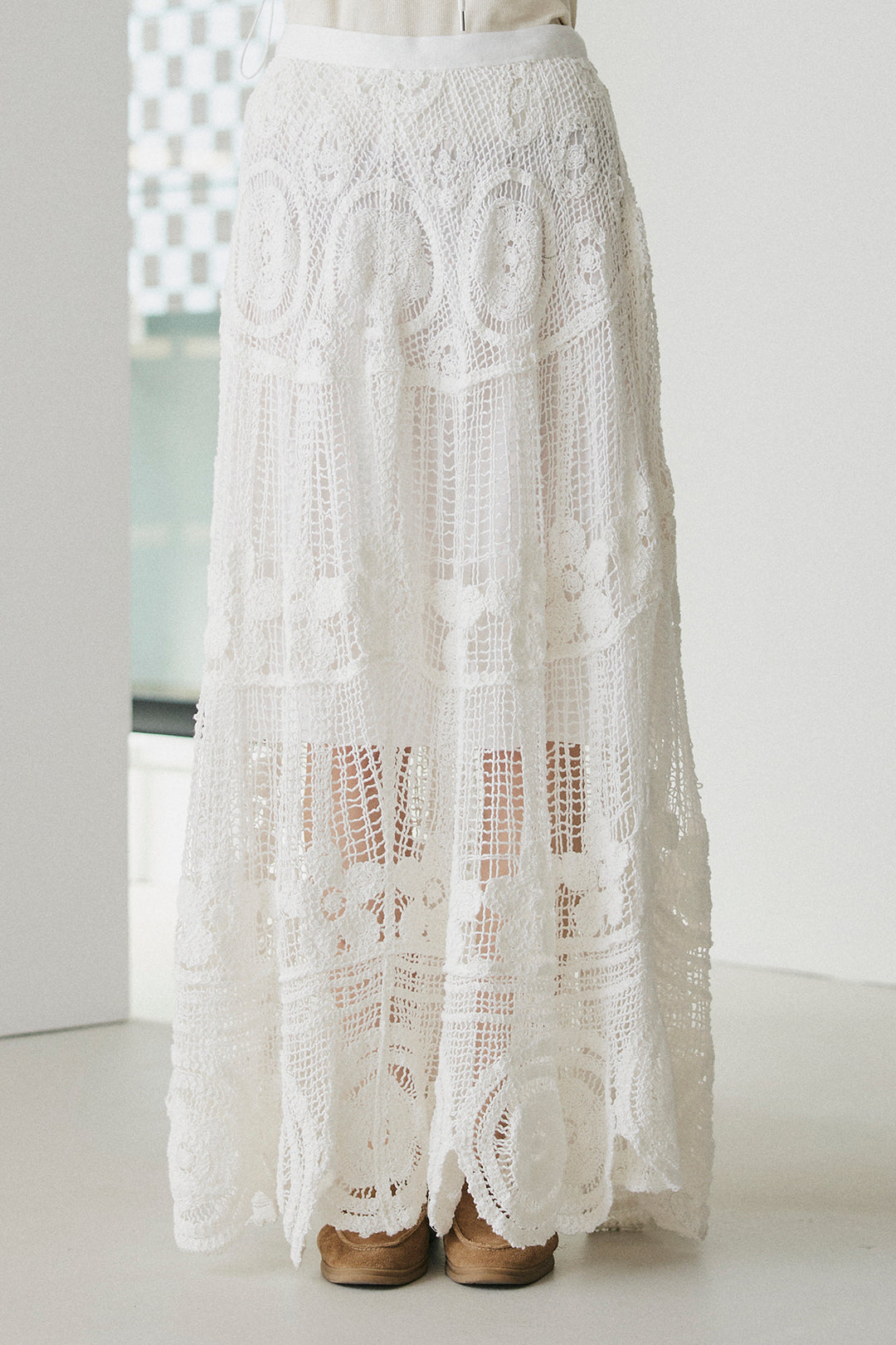 ランダム編みスカート