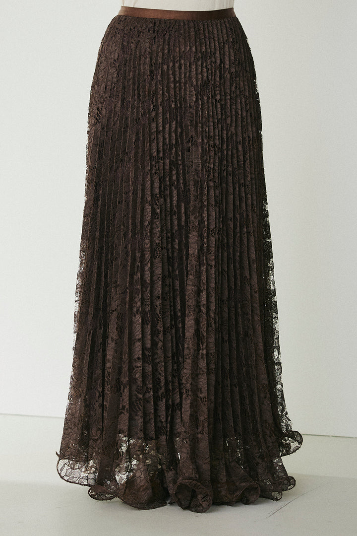 [SET]リネンブレンドシアーサファリシャツ+リラックスプリーツスカート(2set)