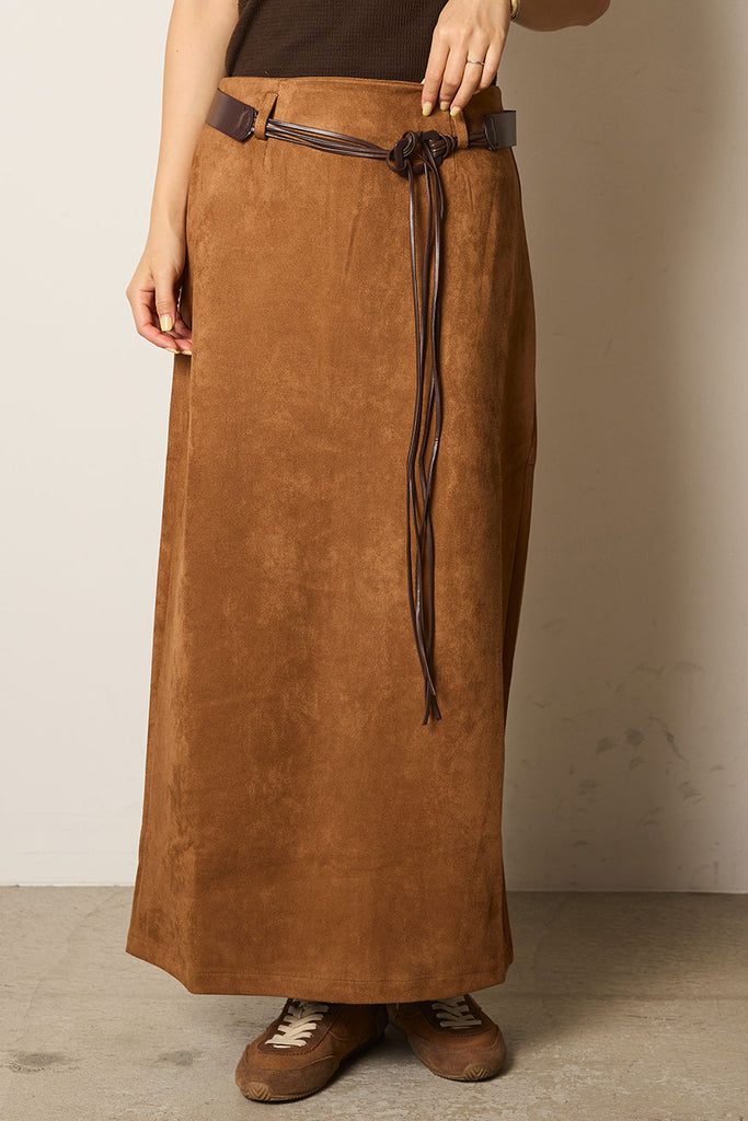 Spicaさん専用です。購入できません。 ベルト付きフェイクスウェードワイドスカート – ESICA