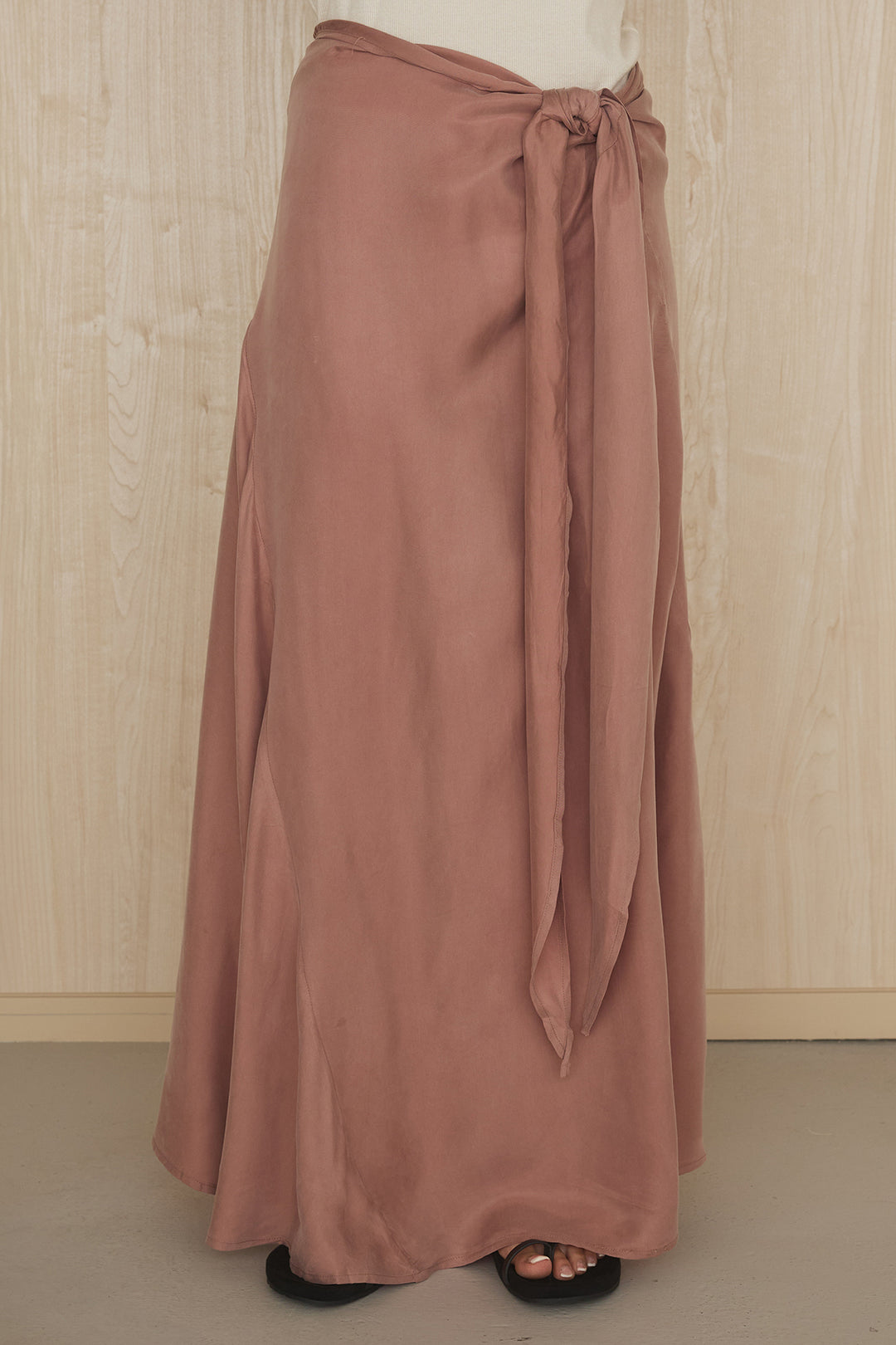 [SET]透かしレース編みフレンチニット+巻きロングスカート(2set)