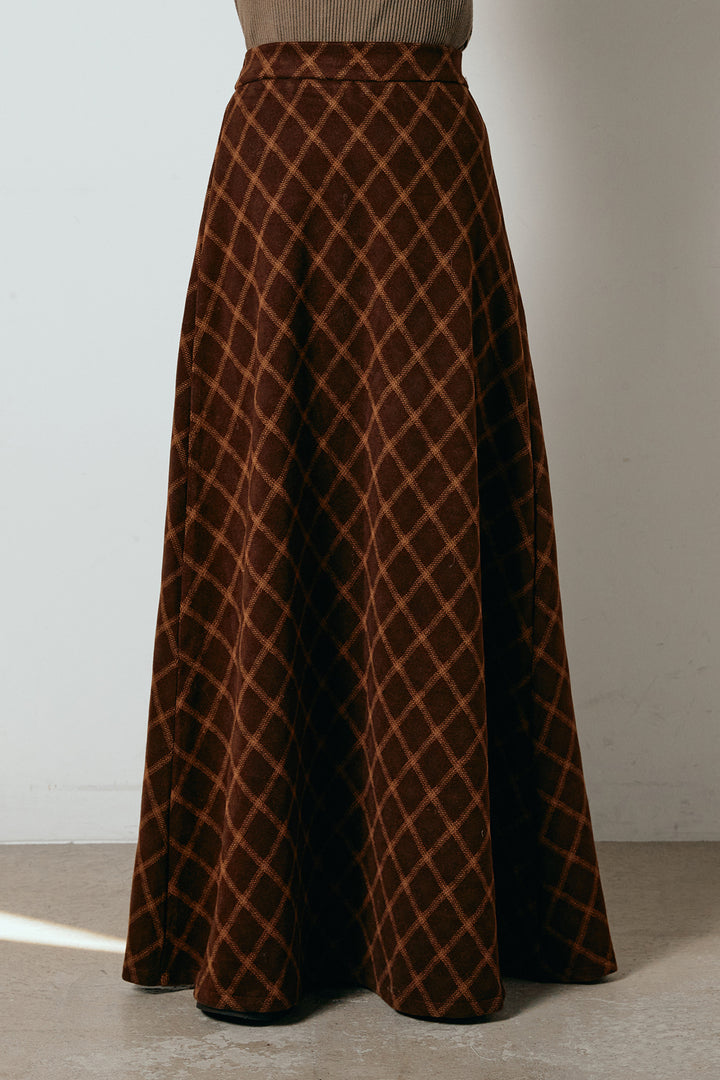 [SET]ロゴスタジャンボアブルゾン+フロッキー起毛チェックスカート(2set)