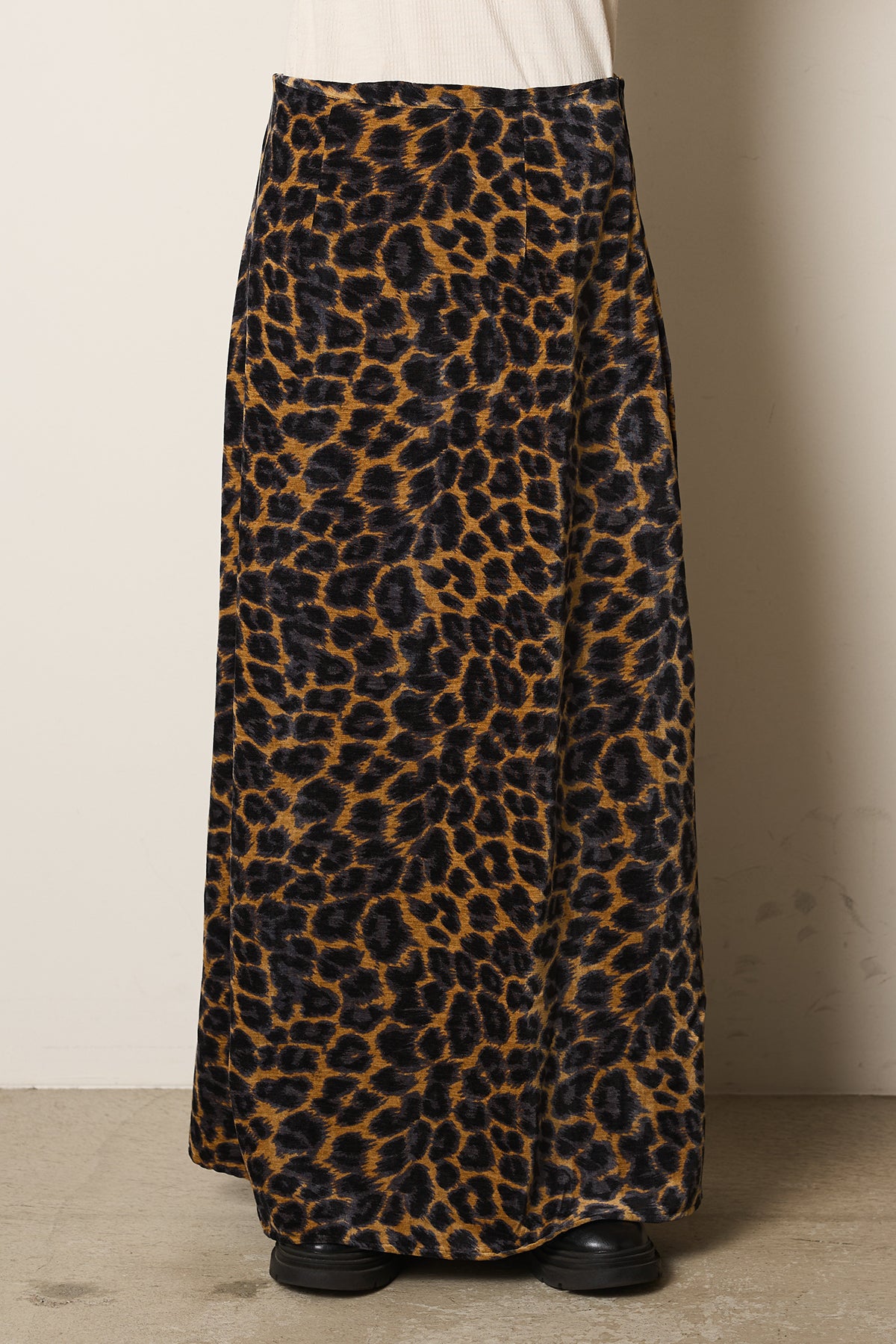 即納】レオパード柄ワイドスカート – ESICA