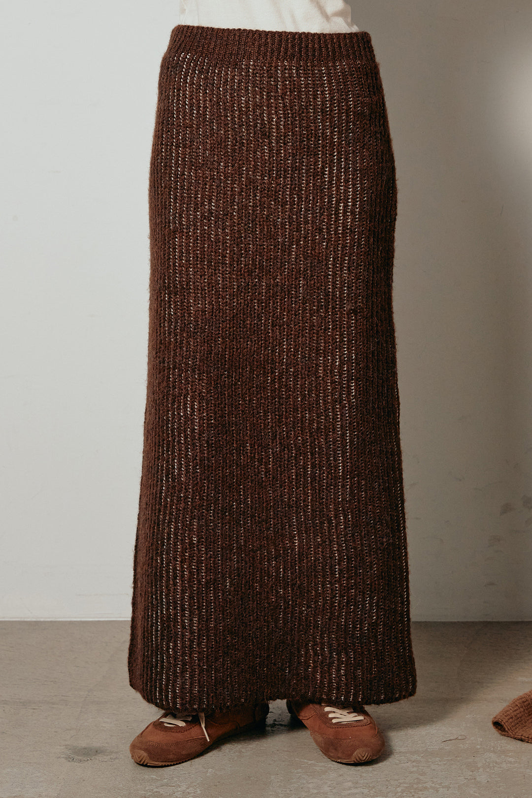 [SET]アルパカタッチ深Vニットトップス+アルパカタッチニットタイトスカート(2set)