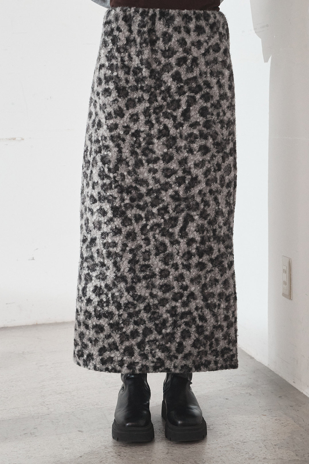 【即納】レオパード柄ボアスカート