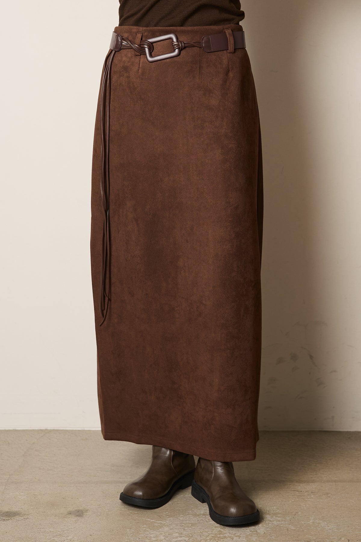 Spicaさん専用です。購入できません。 ベルト付きフェイクスウェードワイドスカート – ESICA