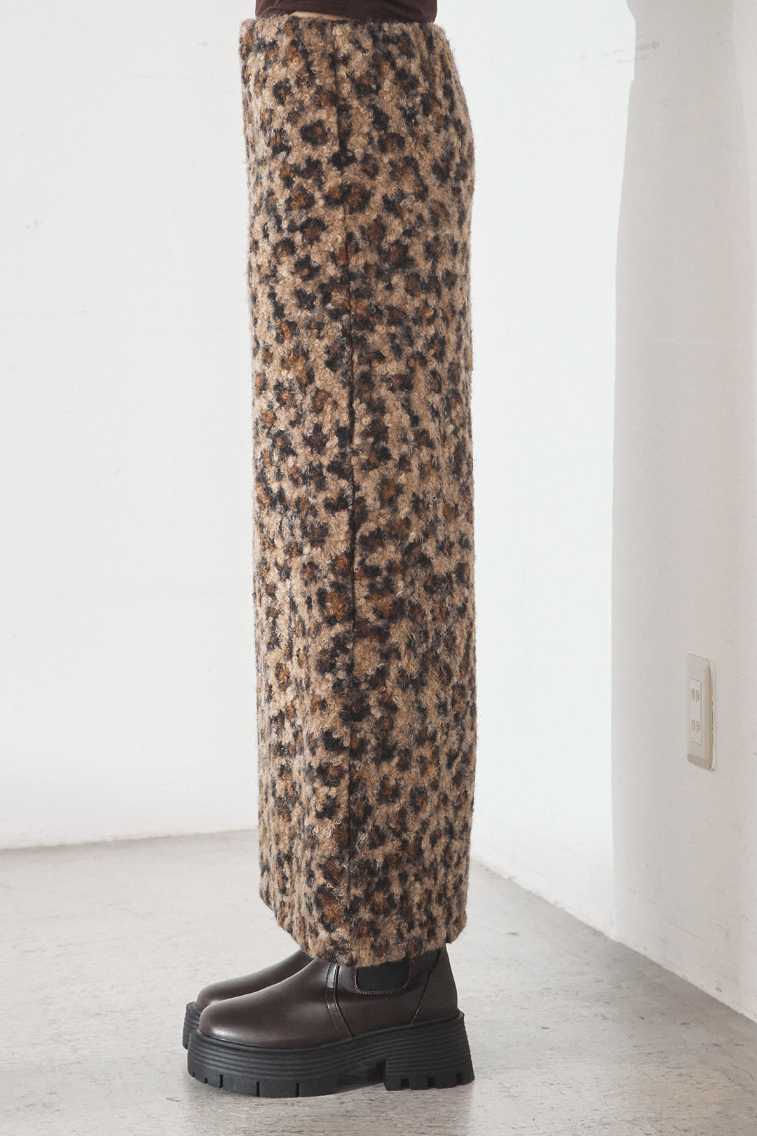 【即納】レオパード柄ボアスカート