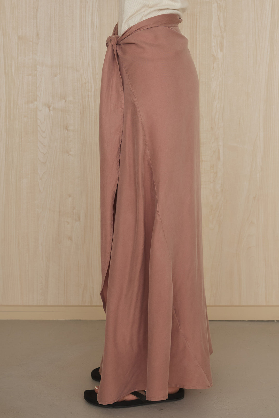 [SET]透かしレース編みフレンチニット+巻きロングスカート(2set)