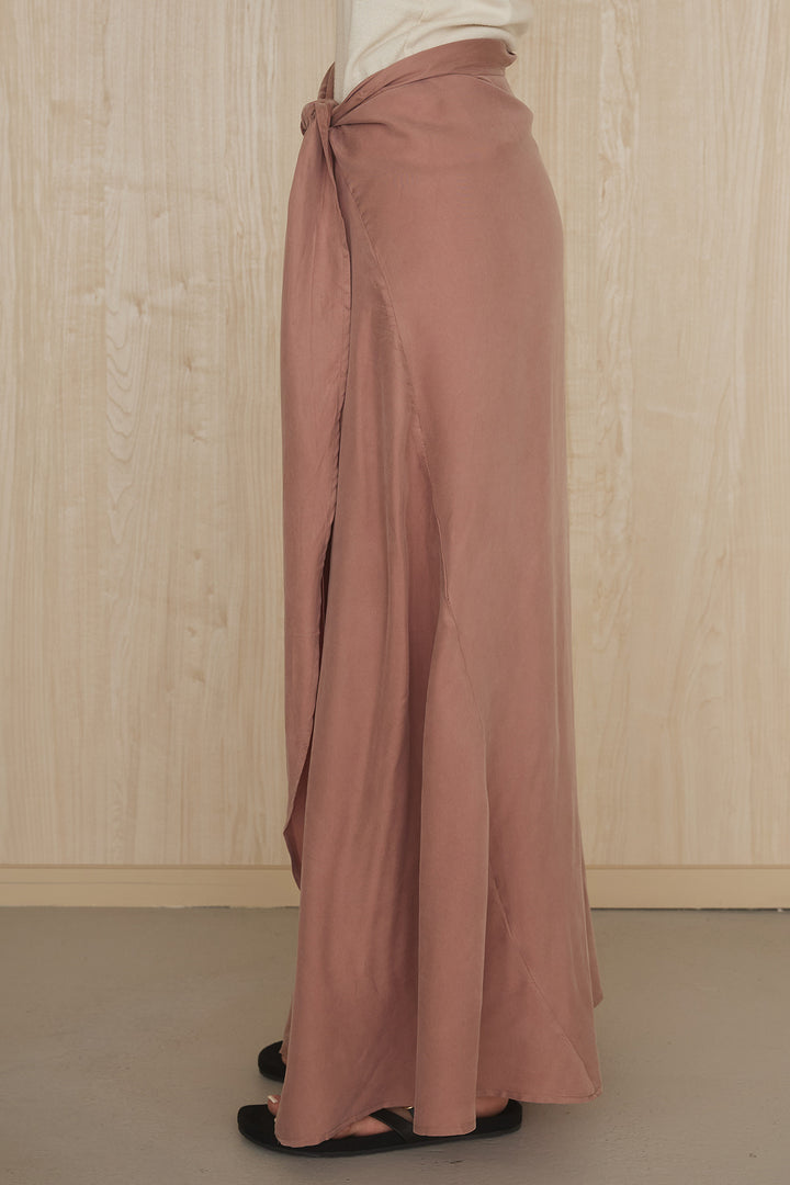 [SET]透かしレース編みフレンチニット+巻きロングスカート(2set)