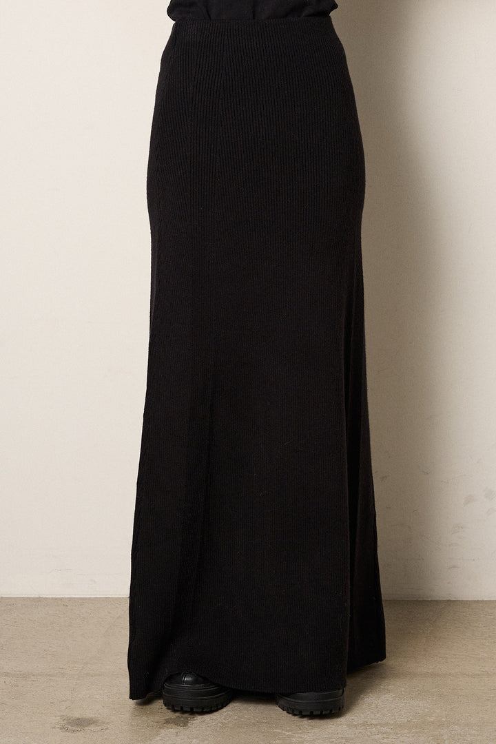 [SET]シャギーニュアンス柄ニットカーディガン+リブナローニットスカート(2set)