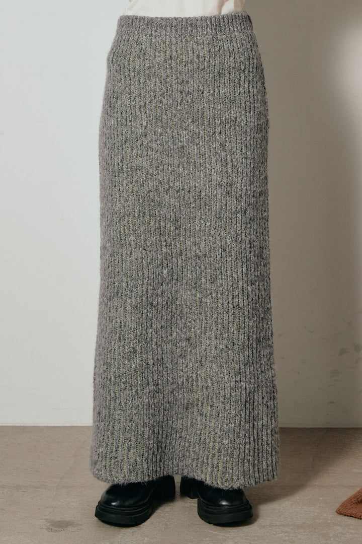 [SET]アルパカタッチ深Vニットトップス+アルパカタッチニットタイトスカート(2set)