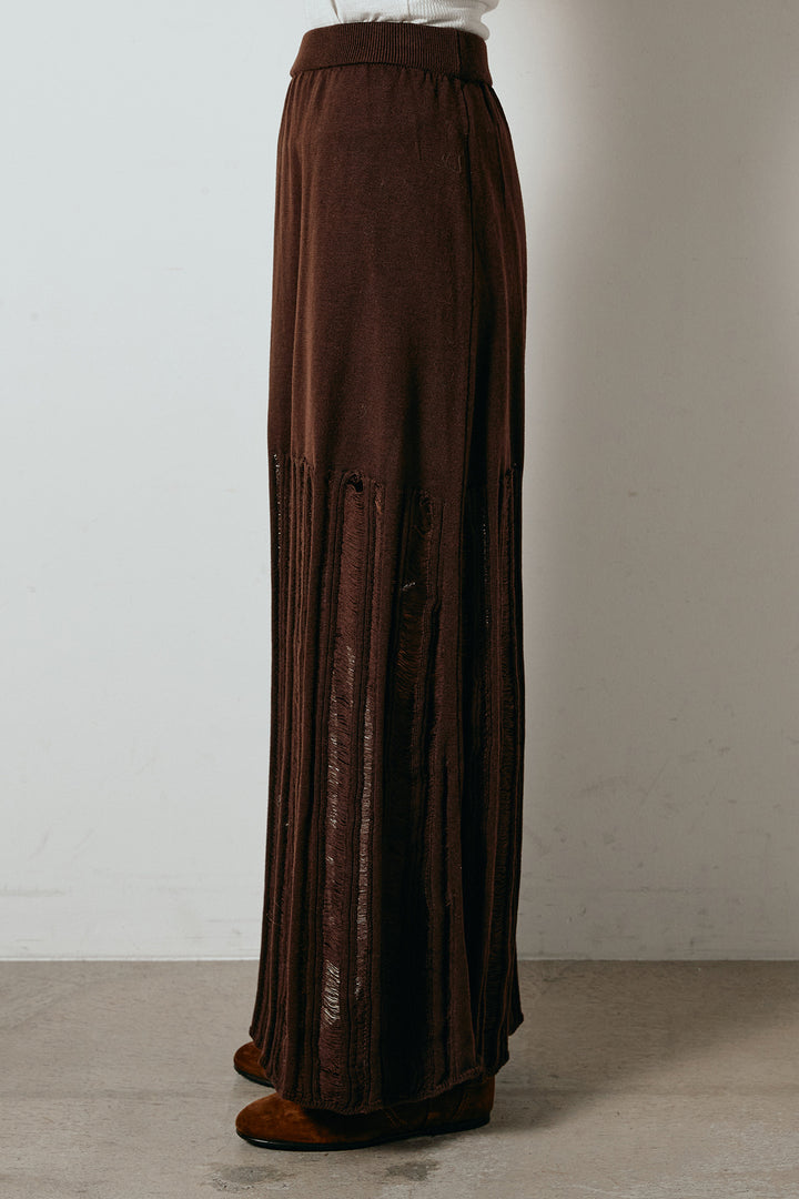 [SET]タイダイ柄シャギーニットトップス+裾シアーリブスカート(2set)