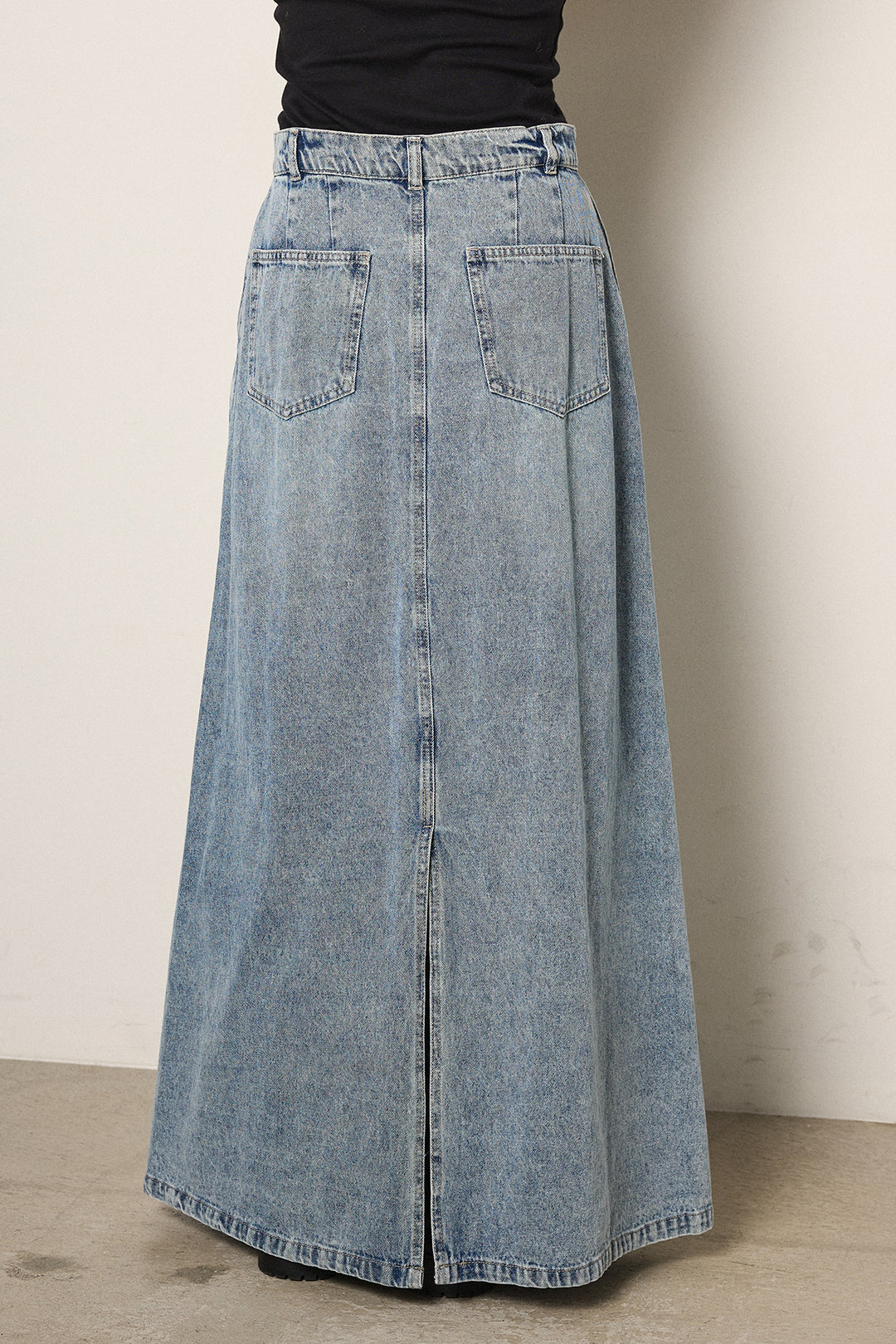 [SET]モチーフ付きシアーブルゾン+デニムロングフレアスカート(2set)